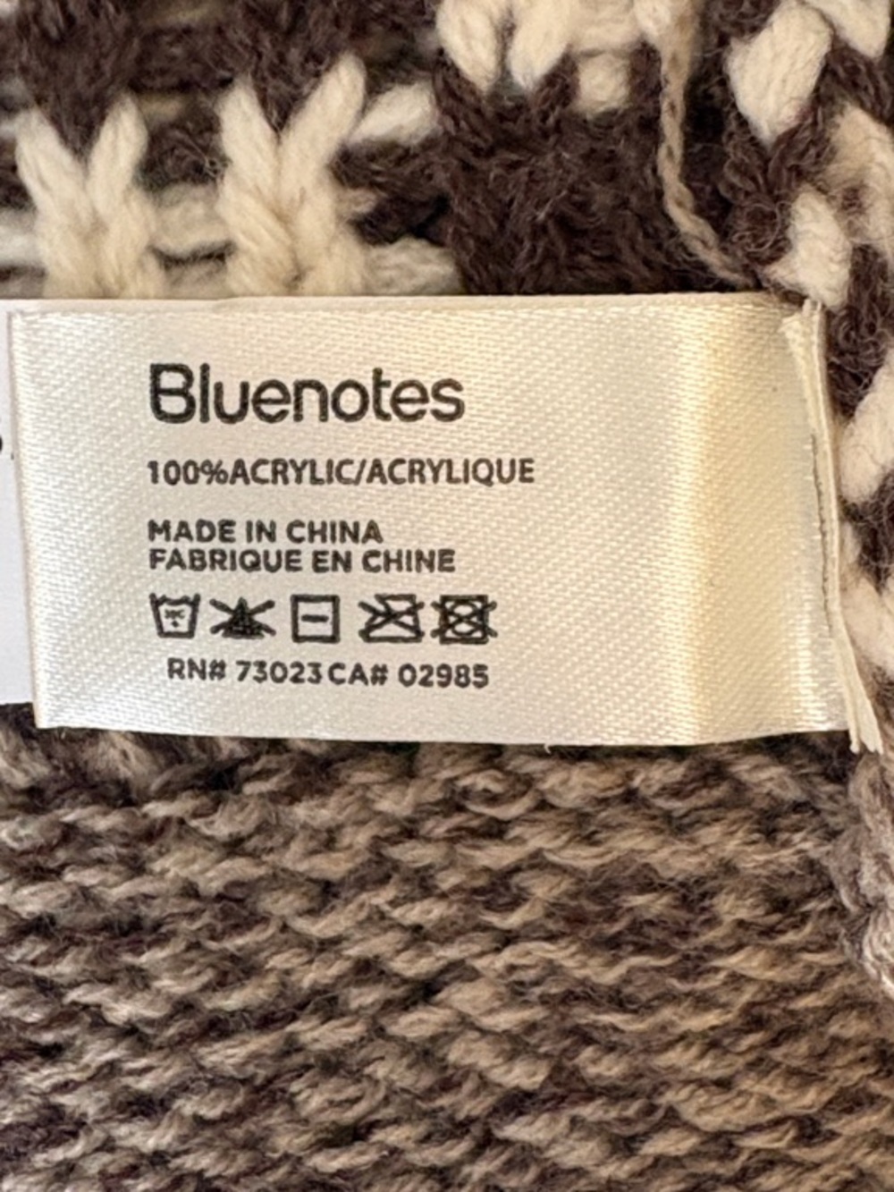 Bluenotes Brown and White Shawl Collar Reindeer Knit Cardigan - Women's Large - Picture 11 of 12